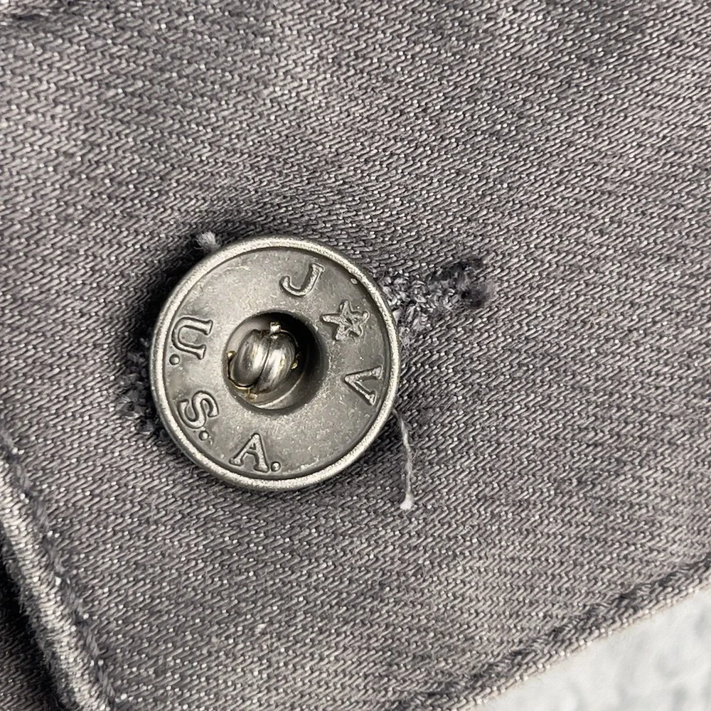 John Varvatos Jacket Mens XL Gray Denim Biker Full Zip Pockets Trucker Stretch - Picture 10 of 12